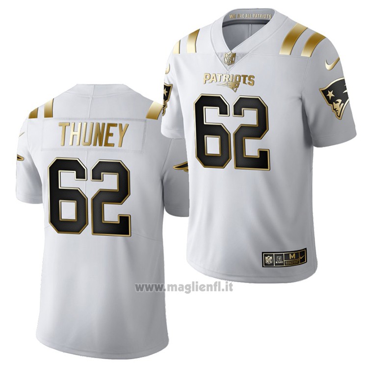 Maglia NFL Limited New England Patriots Joe Thuney Golden Edition 2020 Bianco